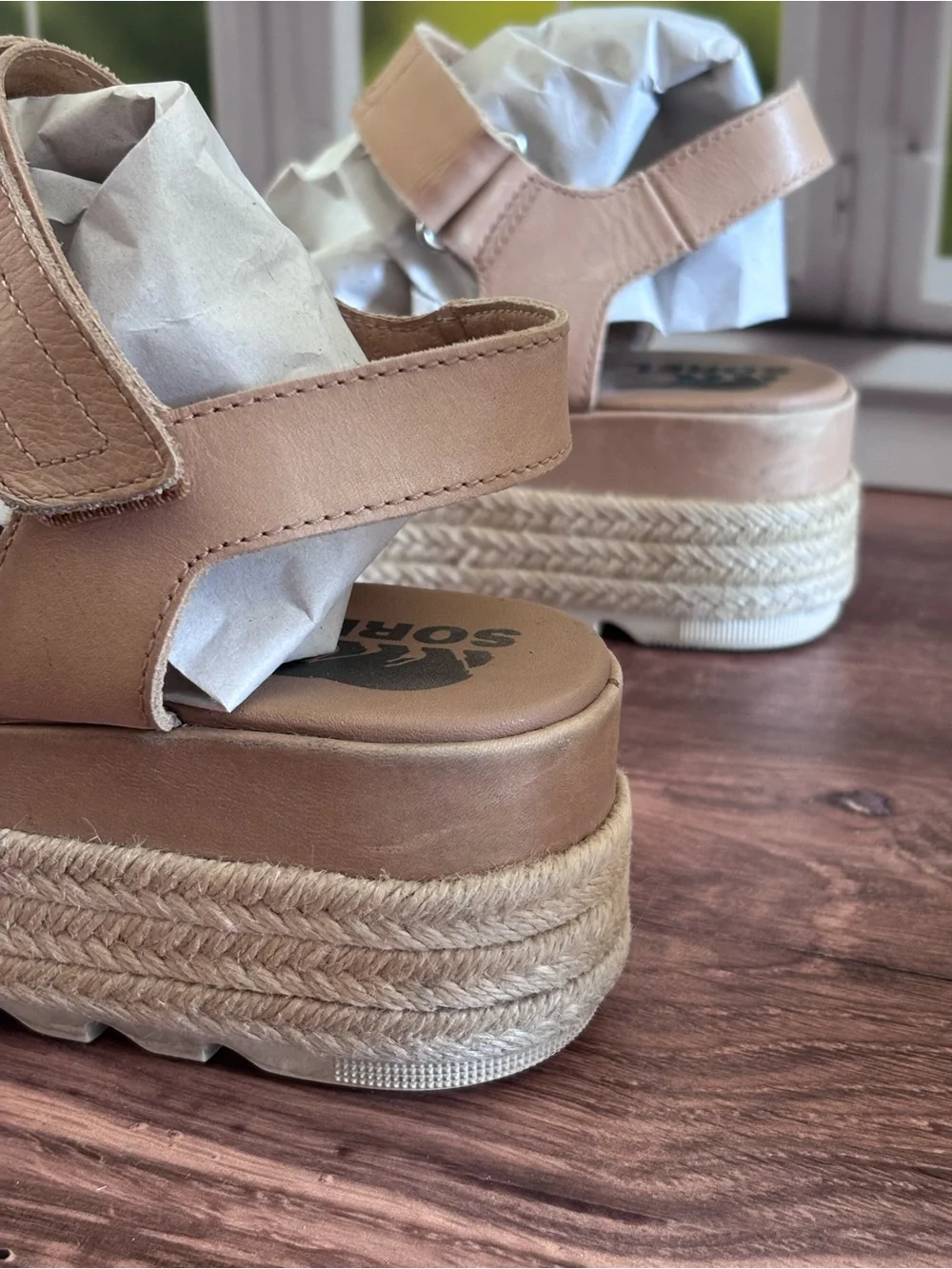 SOREL Flatform Platform Jute Tan Sandal Size 9.5